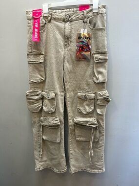 VIP Beige Cargo Wide Leg Jeans 15/32